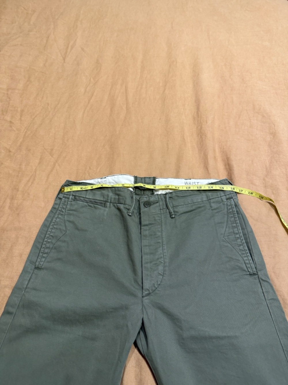 RRL Officer Chino, Olive, 32x30 - Picture 3 of 6